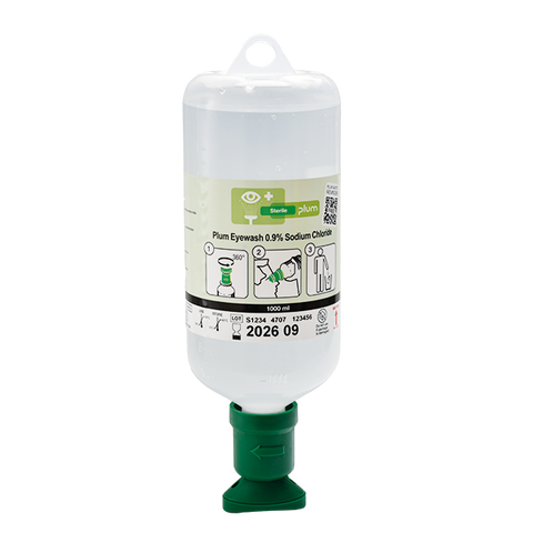 1000ml Plum Saline Refill Bottle - with Eyecup